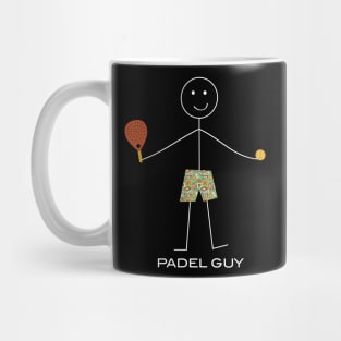 Funny Padel Guy Stick Illustration Mug